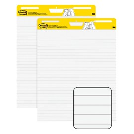 Post-it Super Sticky Easel Pad, Great for Virtual Teachers and Students, 25 x 30 Inches, 30 Sheets/Pad, 2 Pads, Lined Premium Self Stick Flip Chart Paper, Teacher Anchor Chart (561WL) (561WL VAD 2PK)