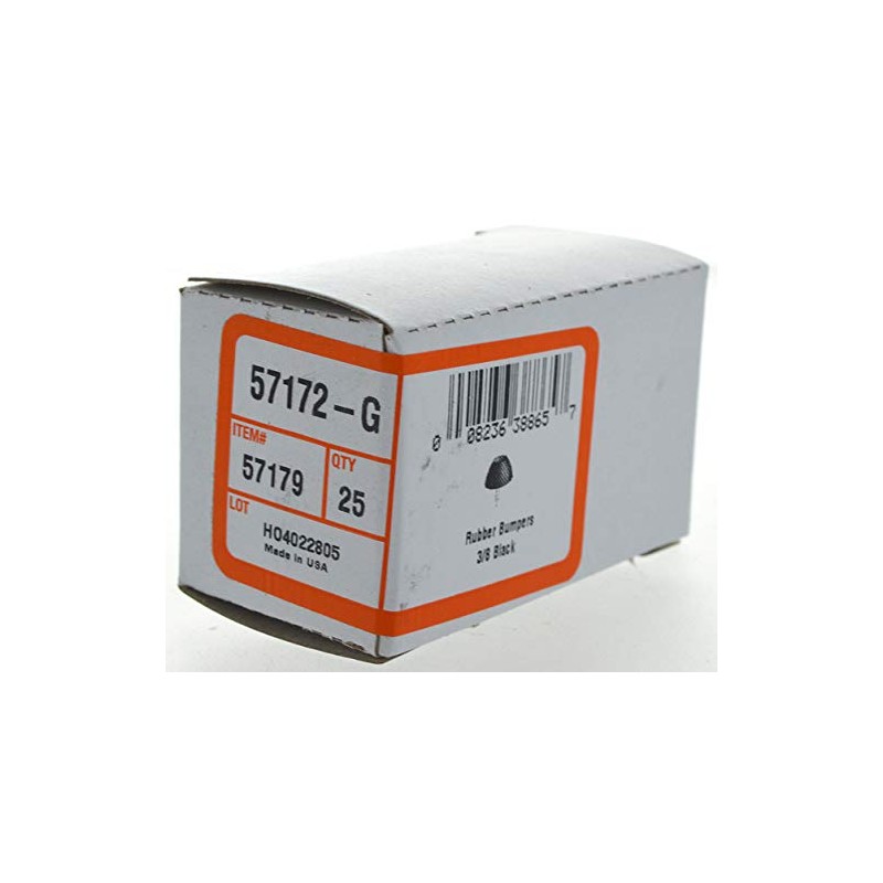 Hillman 57179 3/8-Inch Rubber Tack Bumper, Black, 25-Pack