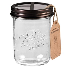 SheeChung Mason Jar Toothbrush Holders, Bathroom Accessories, Bathroom Essentials, Bathroom Organizers and Storage, Bathroom Countertop Organizer, Glass Toothbrush Holders for Bathroom-Bronze