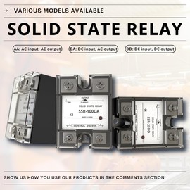 YQSIYU Solid State Relay 100 Amp SSR-100AA,80-280VAC/24-480VAC,4-Screw Terminals Single Phase Solid State Relay