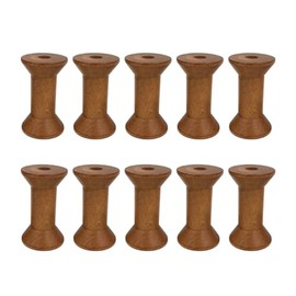 10 Pieces Wooden Empty Spools Vintage Wooden Spools Retro Wooden Thread Spools Embroidery Thread Spool for Textile Wire Weaving Ribbon DIY Crafts Art, 3 x 5cm, Dark Brown