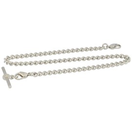 PUREgrey Albert Pocket Watch Chain for Pocket Watch with T Bar End Piece and 2 Carabiners on Vest Buttonhole, Classic