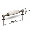 cyclingcolors Furniture Handle 96 mm Ceramic Handles Antique Brass with