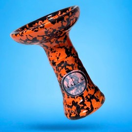 El Templo de la Shisha Disc Bowl, Phunnel, Ceramic Hookah Bowl, White Mud Head, Compatible with All Heat Managers (Orange)