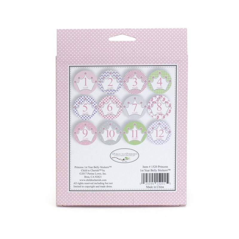 Child to Cherish Baby Monthly Milestone Stickers, Princess