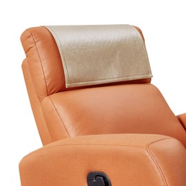 Hittun Non Slip Recliner Headrest Protector Washable Faux Leather Headrest Covers for Recliner Chair Waterproof Couch Headrest Covers for Sofa,Furniture,Office Chair,Theater Seat (Beige)