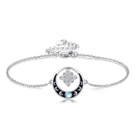 JERWLI Witch Knot Bracelet 925 Sterling Silver Witch Knot nudo de bruja wiccan Jewelry Gifts for Women
