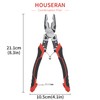 Houseran Pliers, Tool, Electrician, Pliers, Strong Power Pliers, Spring Included,