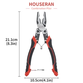 Houseran Pliers, Tool, Electrician, Pliers, Strong Power Pliers, Spring Included, Locked, Multi-functional, 8.3 inches (211 mm)