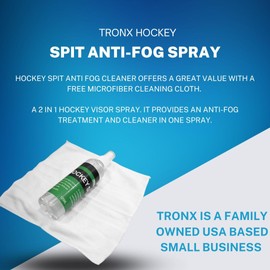 TronX Spit Anti-Fog Mask Defogger Hockey Helmet Visor/Shield Spray with Chamois, Goggles, Masks - 4.25 oz