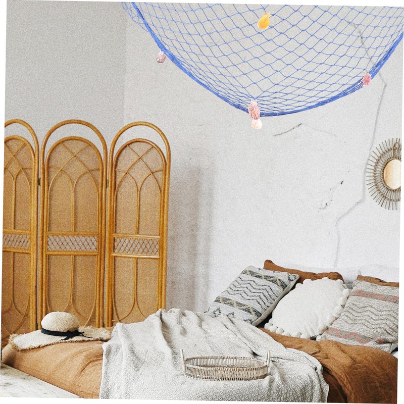 ORFOFE Fish Net Wall Decor Decorative Fishing Net Nautical Wall