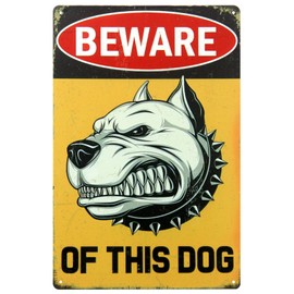 poeland Beware of This Dog Signs, Dog Warning Signs 11.8" x 7.8" for Indoor or Outdoor, Fence, Yards, Gates, Window