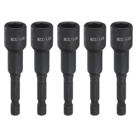 HARFINGTON 5Pcs Magnetic Nut Driver 11/32" x 1/4" Quick Change Hex Shank Magnetic SAE Nut Driver CRV Steel for Impact Drive Nuts Bolts Driver Bit Set for Drill