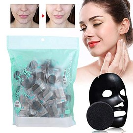 Compressed Facial Mask, 100 Mascarillas Faciales Comprimidas de Carbón de bambú DIY, Suaves y Seguras Altamente Hidratantes y Nutritivas Se Adaptan...