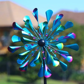 Decoroca Wind Spinner for Garden and Yard - 72" Large Metal Wind Spinner - Outdoor Decor Sculpture