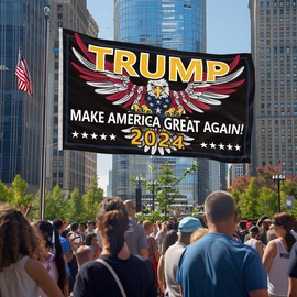 Tp 2024 Flag 3x5, American Patriotic Eagle Flag Tp Flag 2024 with 2 Brass Grommets Fade Resistant for Garden Indoor Outdoor Decorations