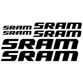 SRAM Bicycle Vinyl Frame Decal Sticker Set MTB/Road Bike - Multiple Colors - Red