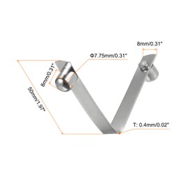 HARFINGTON 30pcs Double Button Kayak Paddle Snap Spring Clip 7.75x8x50mm 65Mn Spring Steel V-Shaped Solid Lift Telescopic Locking Tube Pole Clips for Tent Umbrella Camping