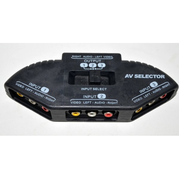 AV Audio Video Game VCR TV Selector Switch RCA 3