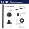 Solus SM6-CSTV-BK 6 ft Black Outdoor Surface MountLamp Post with