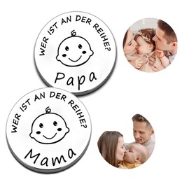 Funny decision coin for new parents, new dad mum gifts, decision coin, christening gifts for girls boys, new parents gift to make a decision (silver)