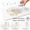 Stone Dish Drying Mat for Kitchen Counter, Glittery Resin Rose