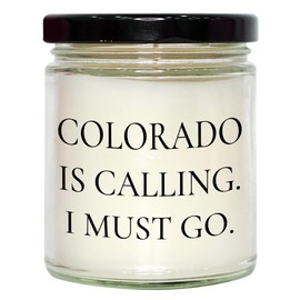 Colorado Gifts for Him, Funny Vanilla Soy Candle for Men, 9oz Hand-Poured Soy Wax Candle with Black Lid, Sublimation Printed Label - from Colorado to The World, Christmas Unique Gifts