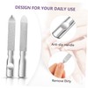 Outanaya 2Pcs Stainless Steel Nail File Double Sided Fingernail and