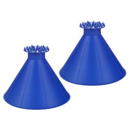 Taicols Pack of 2 Car Ice Scraper Round, 360 Degree Car Windscreen Ice Scraper, 2-in-1 Portable Ice Scraper, Cone Ice Scraper, Magic Car Ice Scraper, Suitable for Car Windscreen, Car Window (Blue)