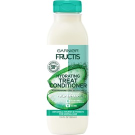 Garnier- Acondicionador hidratante Fructis de Garnier, extracto de aloe, 98% de ingredientes de origen natural, más hidratación, menos apelmazamiento, para un cabello suave y brillante, desenreda, nu