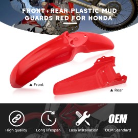 M MATI Red Plastic Mud Guard for 2004-2008 Honda CRF80F CRF100F Front & Rear Fender Kit