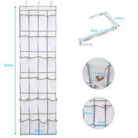 Over the Door Organiser for Shoes, Hanging Storage Bag with 24 Pockets, Shoe Storage Hanging, Multifunctional Hanging Organiser for Bedroom, Living Room, Bathroom