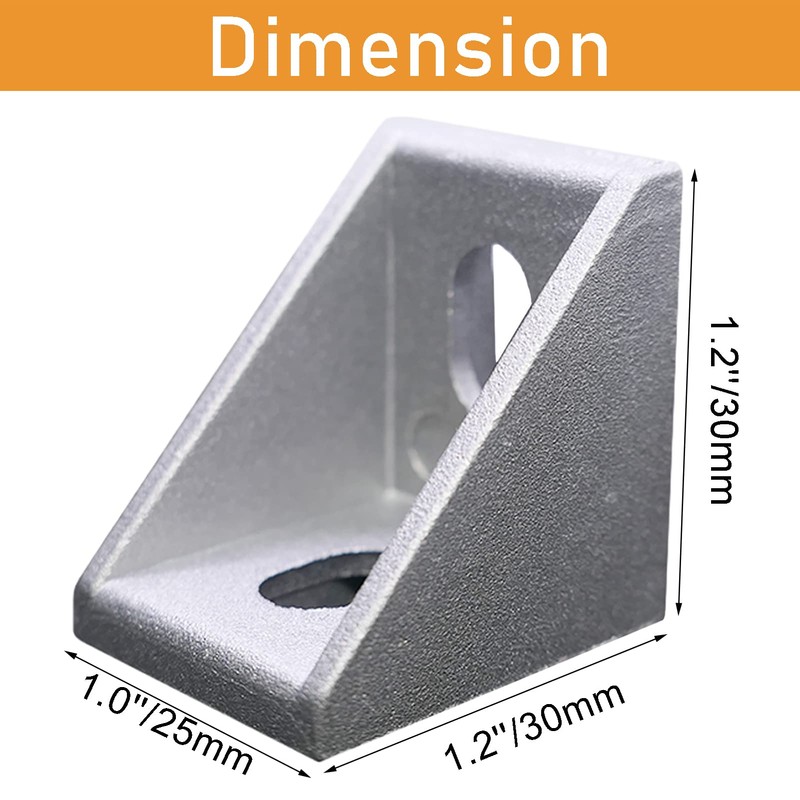 QIJINTRID 20Sets 1010 Series Aluminum Profile Connector,20pcs 1010 Corner Bracket,40pcs