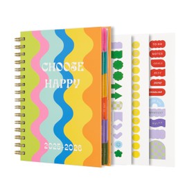 And Per Se Student Planner 2025-2026, Academic Planner July 2025 - June 2026, 8.5" × 6.2", Weekly & Monthly Lesson Plan for Students with Colorful Tabs & Stickers (Joyful Wave)