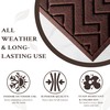VivaNest Coffee Brown Geometry Outdoor Indoor Entrance Doormats, Absorbent Durable