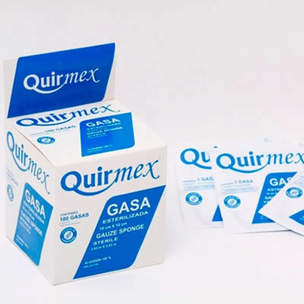 Gasa Estéril Caja 100 Piezas Quirmex Para Curación 10 X