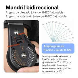 Rodillera Mecanica Graduada Post Operatoria Ajustable Color Negro Talla Unica                                                                         