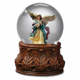 San Francisco Music Box Angel Playing Mandolin Water Globe