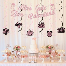 Jollyboom Retirement Decoration Woman, Rose Gold Happy Retirement Decoration Banner Finally Retired Sash Hanging Swirl for Women Happy Finally Free Farewell Party Retirement Party