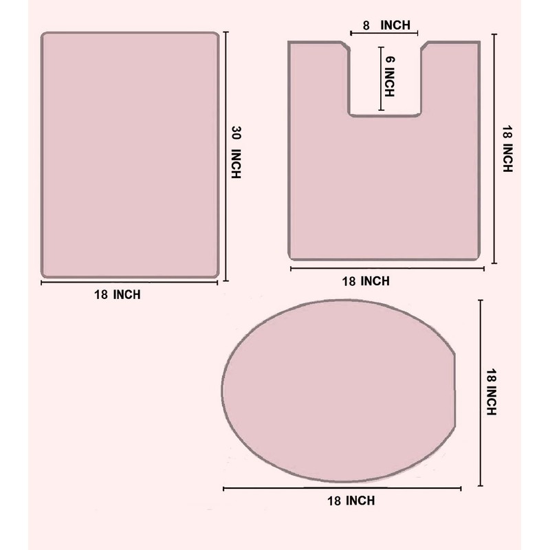 Daniel's Bath & Beyond 3 Piece Solid Luxury Bath Mat,