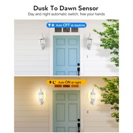 VIANIS White Dusk to Dawn Porch Light, Outdoor Sconces Wall Lighting Lantern, 100% Aluminum Outside Light Fixtures for House, Waterproof LED Exterior Garage Lights Wall Mount Lamp for Entrance 2-Pack