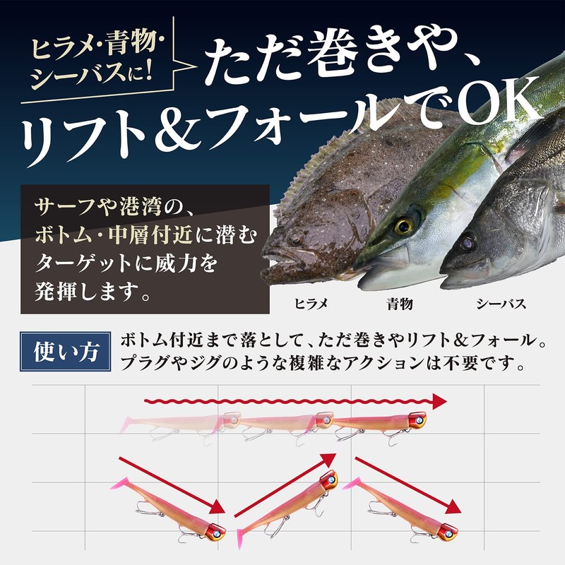 CONTYU Jig Head Worm Flounder Magochi Surf Worm Set, Jig