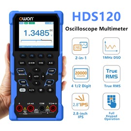 OWON HDS120 2 in 1 Oscilloscope + 4½ Digit Multimeter 20000 Counts True RMS Tester 1MHz 5MS/s Automatic Range