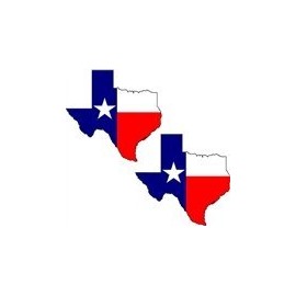2 - 3" Texas State Shape Decal - Texas Flag