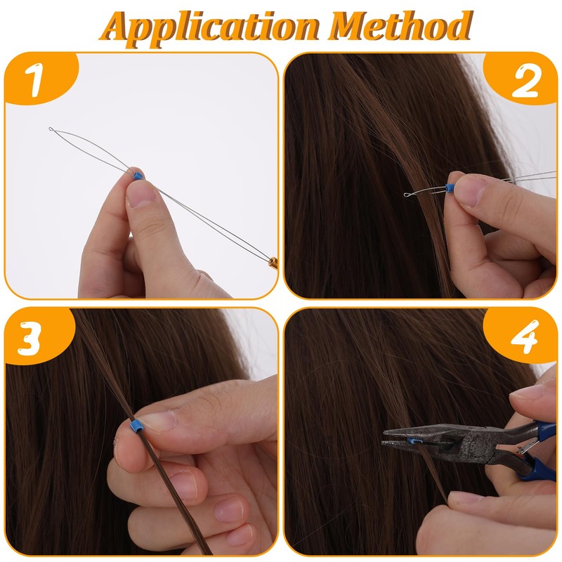 3 Pcs Hair Extension Tools, Hair Beader Tool, Threader Pulling