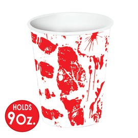 Beistle 8203 Bloody Handprints Cups, 9 Ounce, Count-8, Red/White