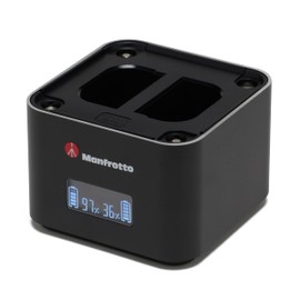 Manfrotto Pro CUBE3 Twin Charger for Canon (EOS R5 / R6 / R6 Mark II / RP / 5D Mark IV / 90D / M6 Mark II / 600D / 650D / Kiss X10 / X10i / X5 / X6i / X7i etc) USB-C PD3.0 0 30W MANPROCUBE3C Rapid