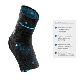 Ossur Formfit Pro Ankle Brace - Breathable Medical Grade Compression Support Sleeve with Cool Vent Technology (Black, Small, Right)