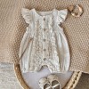 Verano Bebé Niña Encaje Hongo Borde Onesie