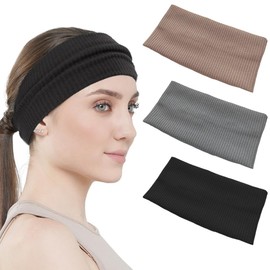 JEYORZY 3 Stück Haarbänder,Stirnband Damen,Headband Sport Elastisch Haarbänder Damen Weiches Stirnbänder Antirutsch Headbands Exercise Gym Yoga Laufen Hair Band